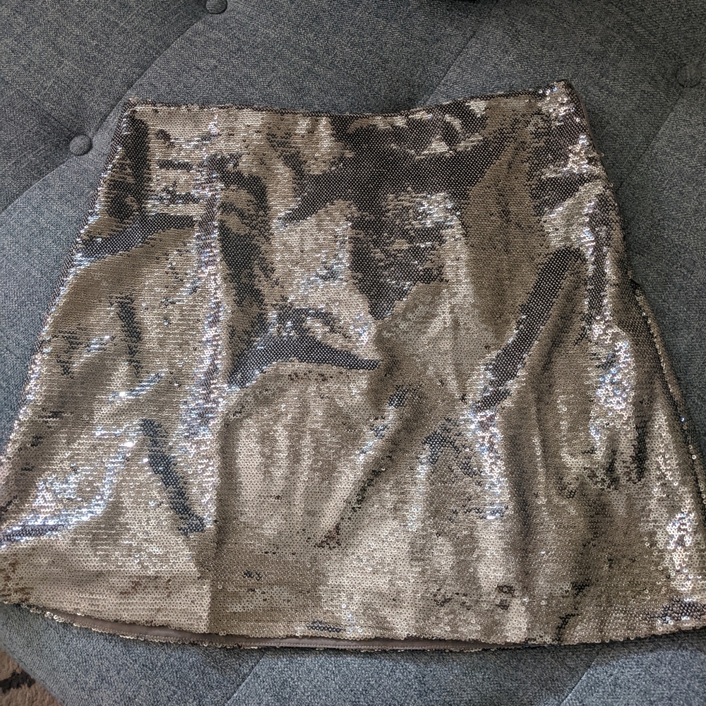 Gap Silver Sequin Miniskirt
